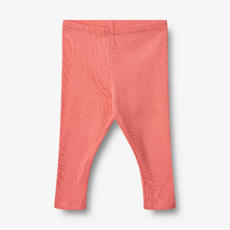 Men's Patterned Pants with PlaidsRib Leggings Maddy - light coral