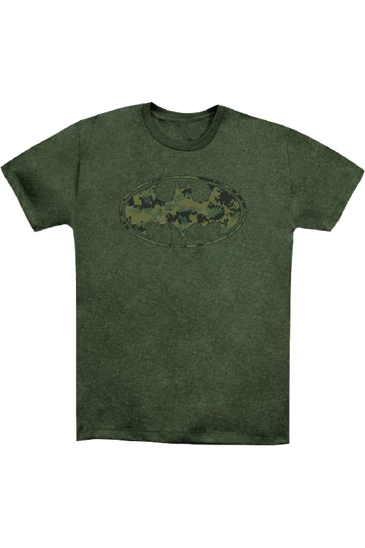 Men's Shirts with Hidden ButtonsBatman Marine Camo Shield Adult Heather Tee / T-Shirt Men's Shirts with Hidden ButtonsBatman Marine Camo Shield Adult Heather Tee / T-Shirt
