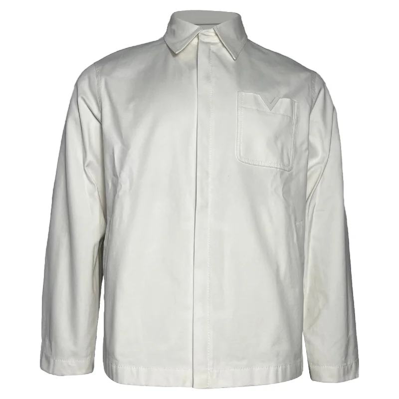 Valentino Garavani Jacket With Rubberized V Detail in White Canvas