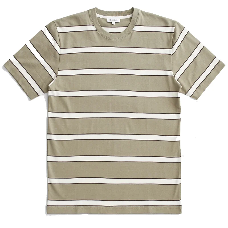 Men's Shirts with Patchwork SleevesNorse Projects Johannes Organic Multicolour Stripe T-shirt Clay