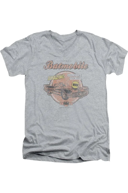 Men's Shirts with Checkered PatternsBatman Amazing Batmobile Short Sleeve Adult V Neck Tee / T-Shirt Men's Shirts with Checkered PatternsBatman Amazing Batmobile Short Sleeve Adult V Neck Tee / T-Shirt