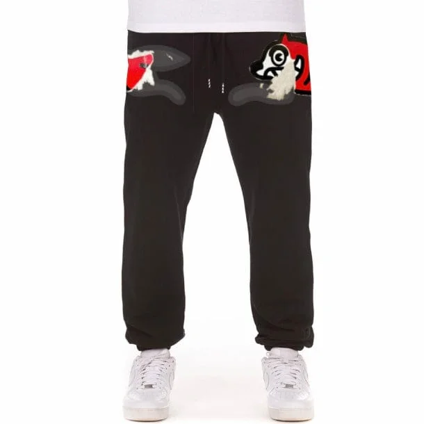 Men's Pants with Back PocketsIce Cream Sideways Sweatpants (Black) 431-7105