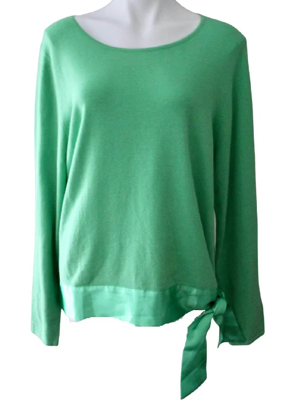 Men's Sweaters with Pleated DesignsLight Spring Green Sash Sweater