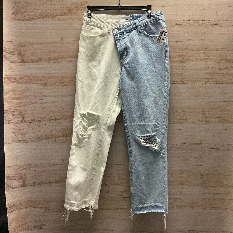 Men's Skinny JeansJeans Cropped By Vervet In Blue & White, Size: 4