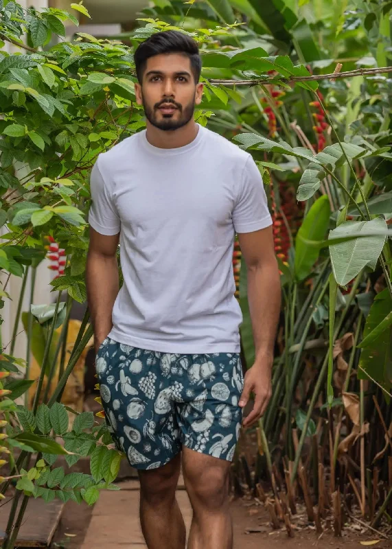 Men's Pants with Flap PocketsIndigo Fruit Punch Men Poplin Shorts