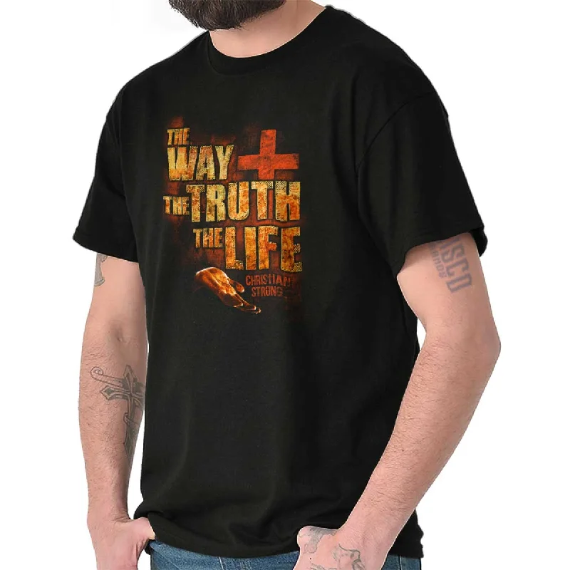 Men's Floral Print Shirts for Spring and SummerThe Way Truth Life T Shirt