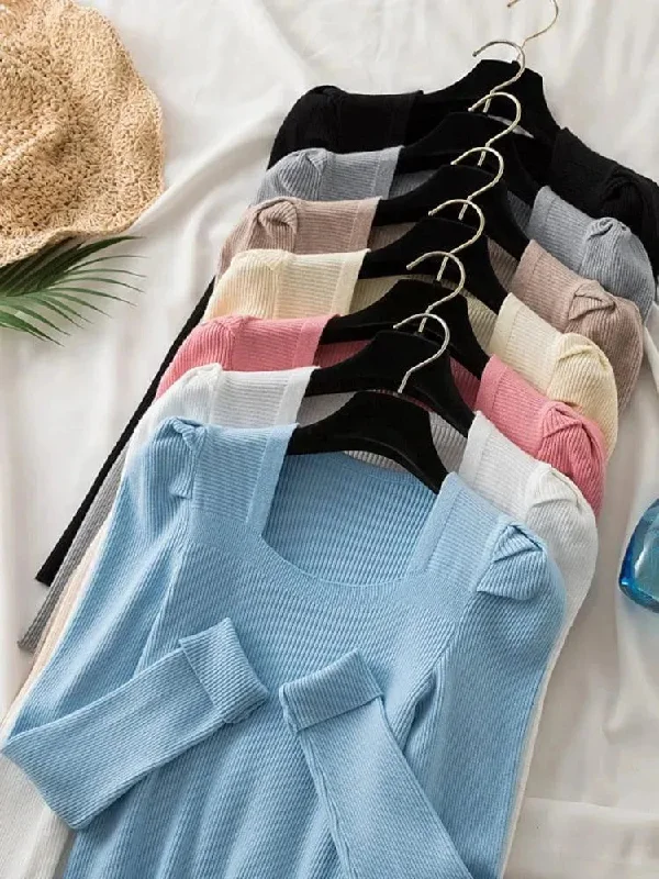 Men's Sweaters with SnapsSquare Collared Women Knitwear Sweaters