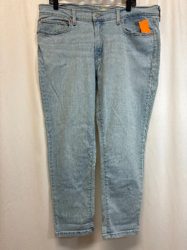 Designer Skinny Men's JeansJeans Boyfriend By Levis In Blue Denim, Size: 16
