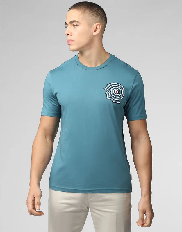 Men's Shirts with Zippered PocketsBen Sherman Mod Head Teal T-Shirt
