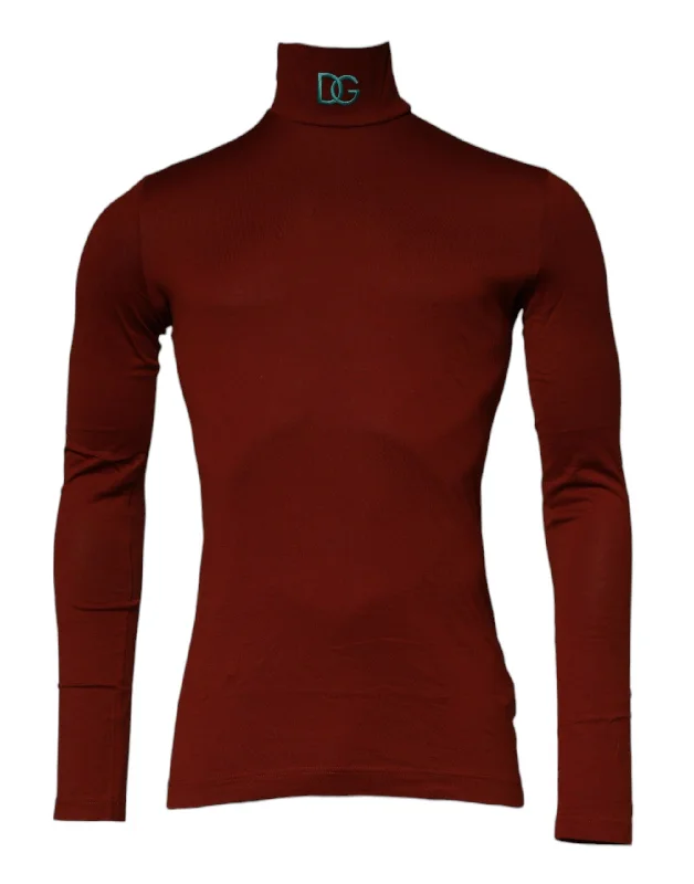 Men's Sweaters with Straight-Cut ShapesDolce & Gabbana Cotton Turtleneck Men Pullover Men's Sweater