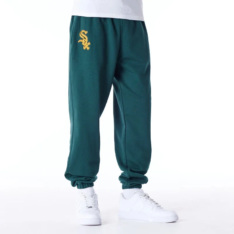 Men's Pants with Back PocketsChicago White Sox League Essential Dark Green Fleece Joggers