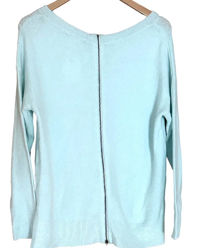 Men's Sweaters with Fold-Over CuffsCool Winter Icy Blue Zipper-back Sweater