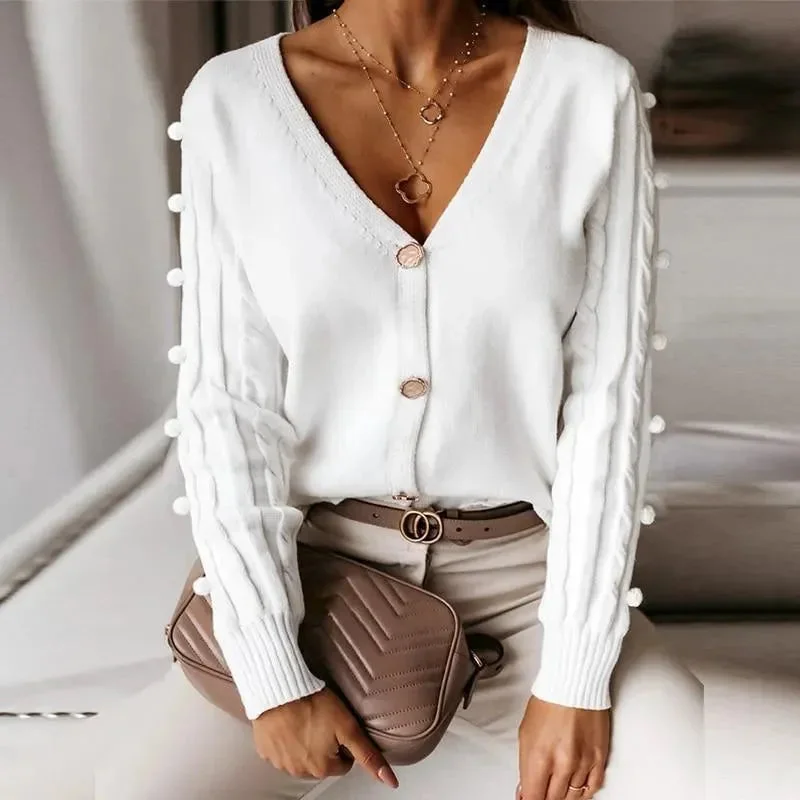 Chic Men's Cashmere SweatersV-Neck Cardigan Sweater Top For Women