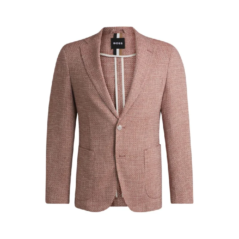 Slim-fit blazer in micro-patterned stretch tweed