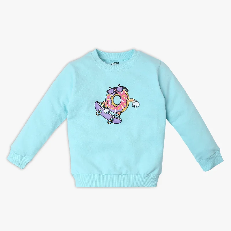 Men's Shirts with Tab CollarsGirl's Regular Fit Printed Sweat Tee