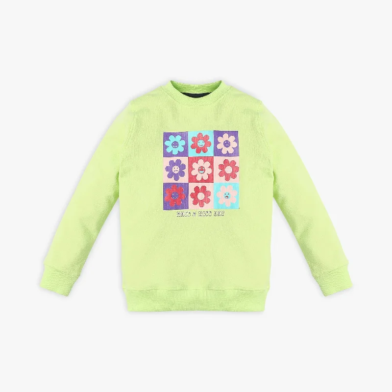 Men's Shirts with Pin CollarsGirl's Regular Fit Printed Sweat Tee