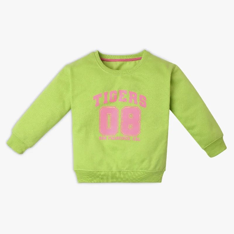 Men's Shirts with Embroidered DesignsGirl's Regular Fit Printed Sweat Tee