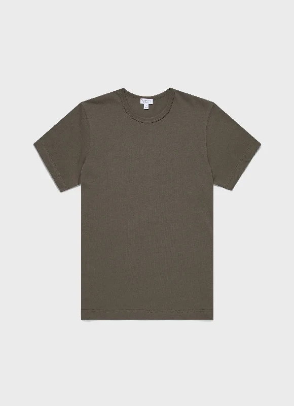 Men's Shirts with Rounded HemlinesMen's Single Jersey T-shirt in Khaki