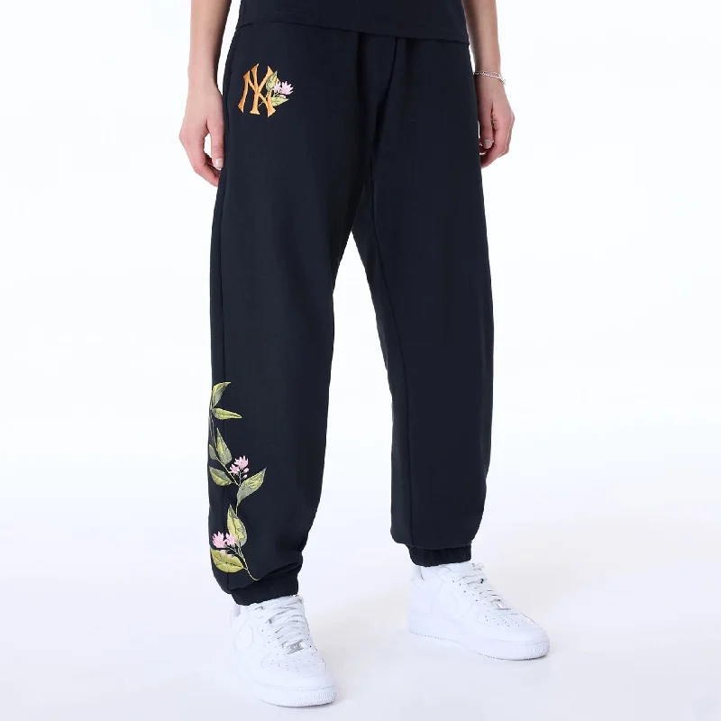Men's Button-Fly Pants for a Traditional TouchNew York Yankees Womens MLB Floral Black Joggers Men's Button-Fly Pants for a Traditional TouchNew York Yankees Womens MLB Floral Black Joggers