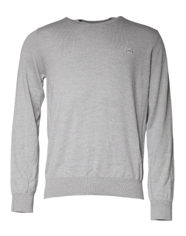 Men's Sweaters with Belt LoopsDolce & Gabbana  Wool Crew Neck Pullover Men's Sweater