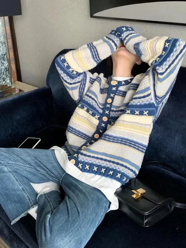 Men's Sweaters for Everyday WearRound Neck Button Cardigan Sweater