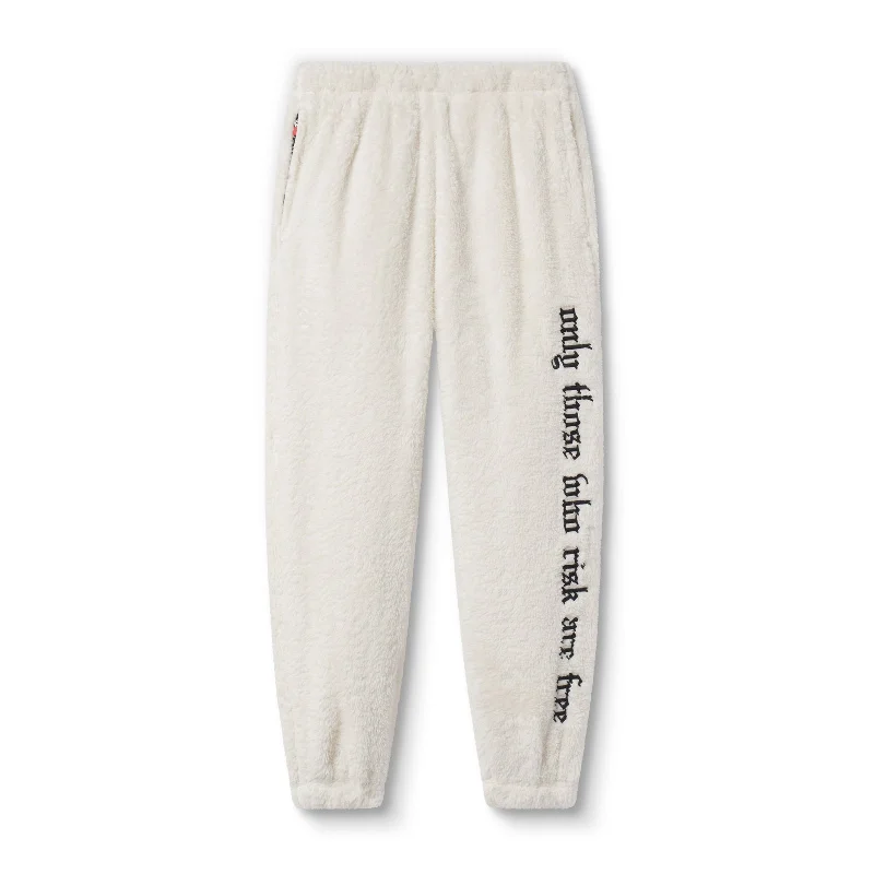 Men's Casual Pants for Everyday Wear0692. Sherpa Recovery Sweats - Ivory Cream/Black