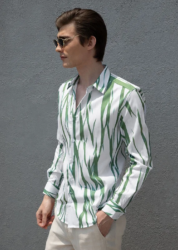 Lightweight Men's Poplin ShirtsAbstract Light Green Shirt
