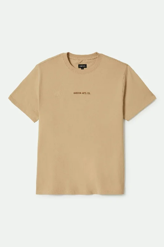 Men's Shirts for CampingQuality Embroidered Heavyweight S/S Standard T-Shirt - Cream Classic Wash