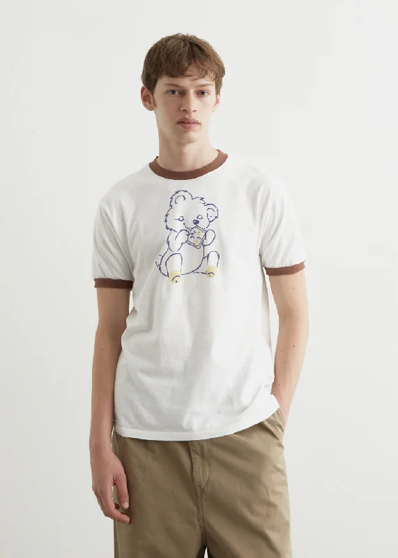 Men's Shirts with Graphic Prints20/-Jersey RINGER T-Shirt 'Peckish Little Bear'