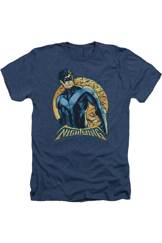 Men's Shirts with French CuffsBatman Nightwing Moon Adult Heather Tee / T-Shirt