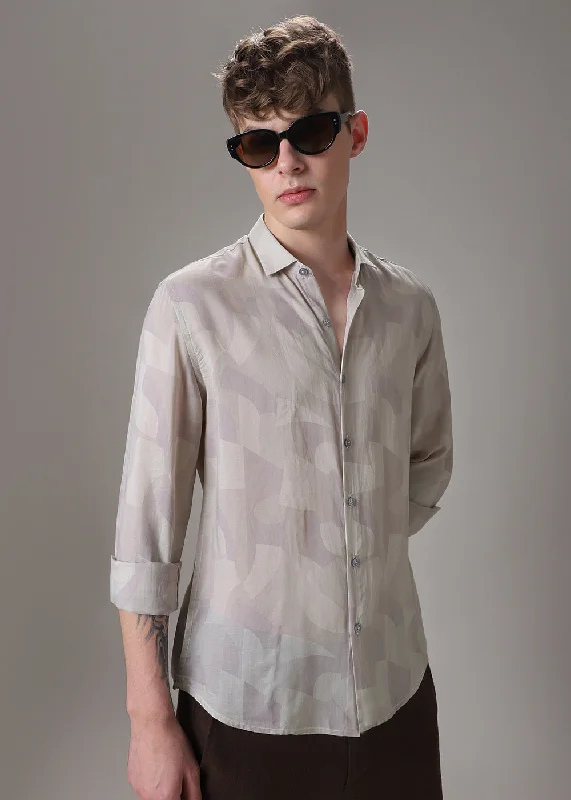 Men's Rugby Shirts for a Sporty LookLight Mauve Pink Printed Shirt