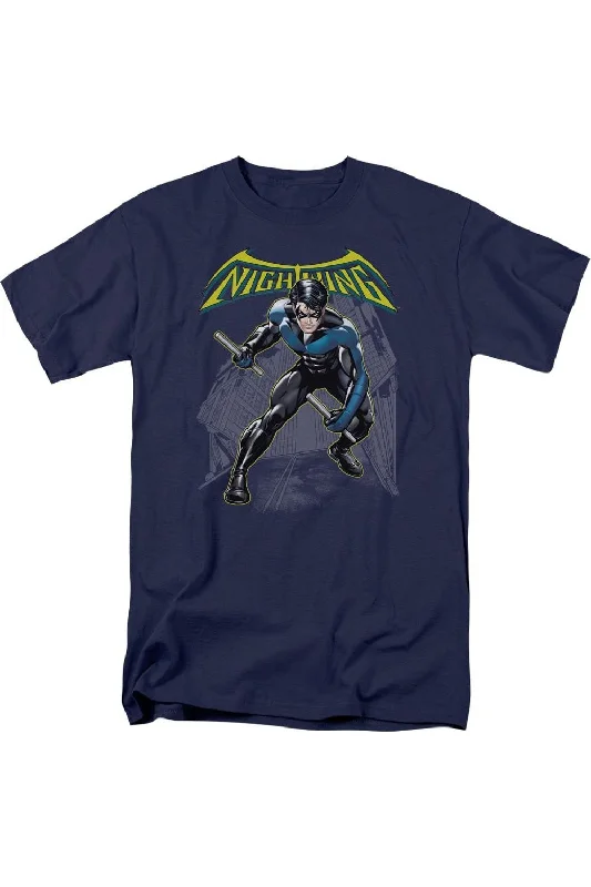 Men's Shirts with Wingtip CollarsBatman Nightwing Short Sleeve Adult Tee / T-Shirt
