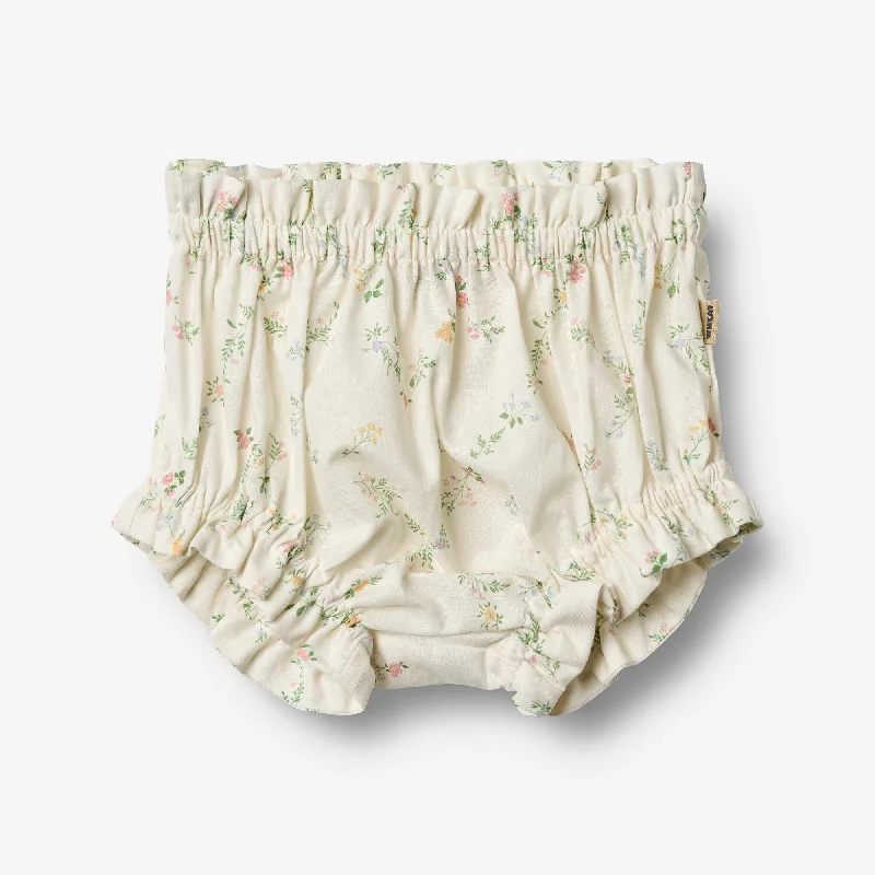 Men's Pants with Flat-Front DesignsBloomers Silla - ivory checked flowers