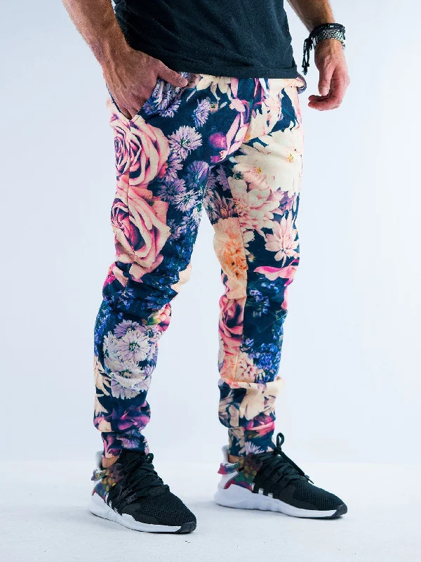 Men's Denim Shorts for SummerVintage Flowers Unisex Joggers