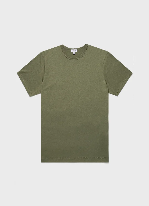 Men's Shirts with Raw-Edge HemlinesMen's Classic T-shirt in Moss Green