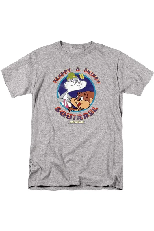 Striped Men's TopsAnimaniacs Slappy And Skippy Squirrel Short Sleeve Adult Tee / T-Shirt Striped Men's TopsAnimaniacs Slappy And Skippy Squirrel Short Sleeve Adult Tee / T-Shirt