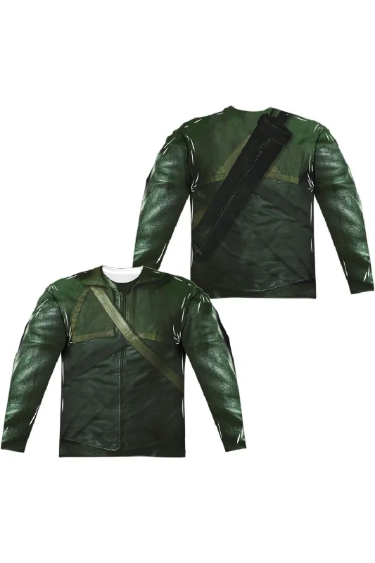 Men's Shirts with Adjustable HemlinesArrow Uniform (Front/Back Print) Long Sleeve Adult Poly Crew Tee / T-Shirt Men's Shirts with Adjustable HemlinesArrow Uniform (Front/Back Print) Long Sleeve Adult Poly Crew Tee / T-Shirt