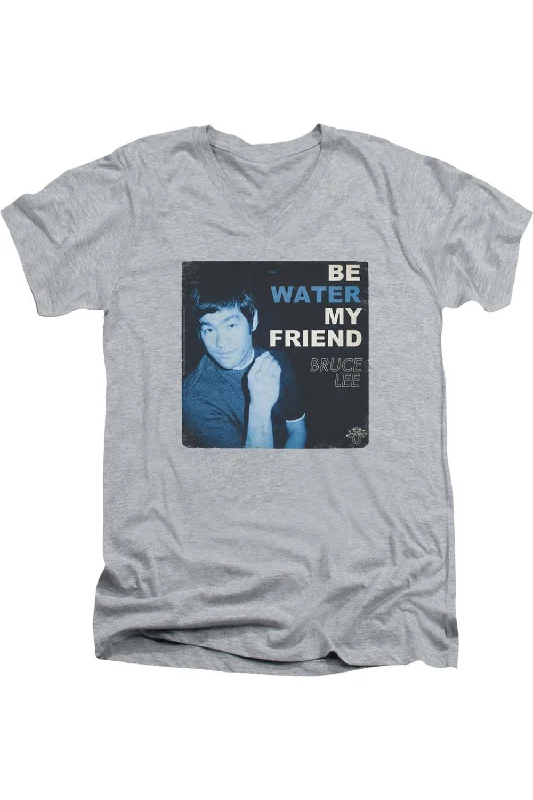 Men's Shirts with Pin CollarsBruce Lee Water Short Sleeve Adult V Neck Premium Cotton Tee / T-Shirt