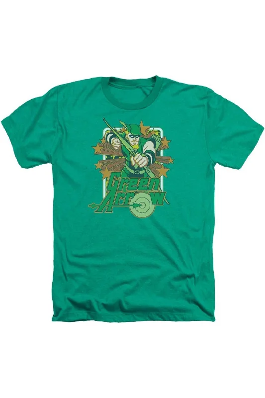 Men's Shirts with Moisture-Wicking FabricDC Comics Green Arrow Stars Adult Heather Tee / T-Shirt Men's Shirts with Moisture-Wicking FabricDC Comics Green Arrow Stars Adult Heather Tee / T-Shirt