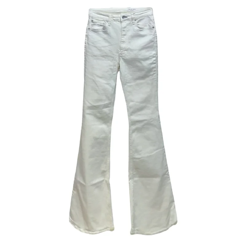 High-Waisted Men's JeansCasey High Rise Kick Flare Jeans By Rag & Bones Jeans In Cream, Size: 0 High-Waisted Men's JeansCasey High Rise Kick Flare Jeans By Rag & Bones Jeans In Cream, Size: 0