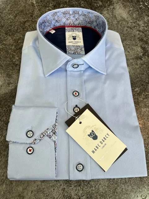 Men's Solid-Color Button-Down Shirts for VersatilityMARC DARCY ALFIE SHIRT-LIGHT BLUE Men's Solid-Color Button-Down Shirts for VersatilityMARC DARCY ALFIE SHIRT-LIGHT BLUE