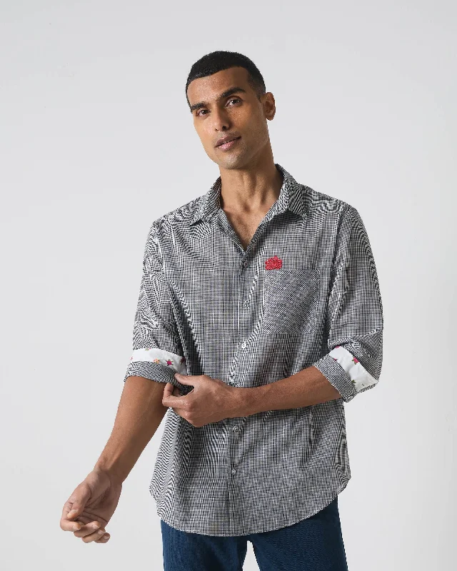 Men's Patterned Button-Down Shirts for Added InterestMusafir Pocket Shirt - Black Checks Men's Patterned Button-Down Shirts for Added InterestMusafir Pocket Shirt - Black Checks
