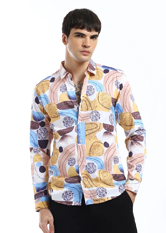 Men's Tab-Collar Shirts for a Crisp LookIllusive Abstract Print Shirt