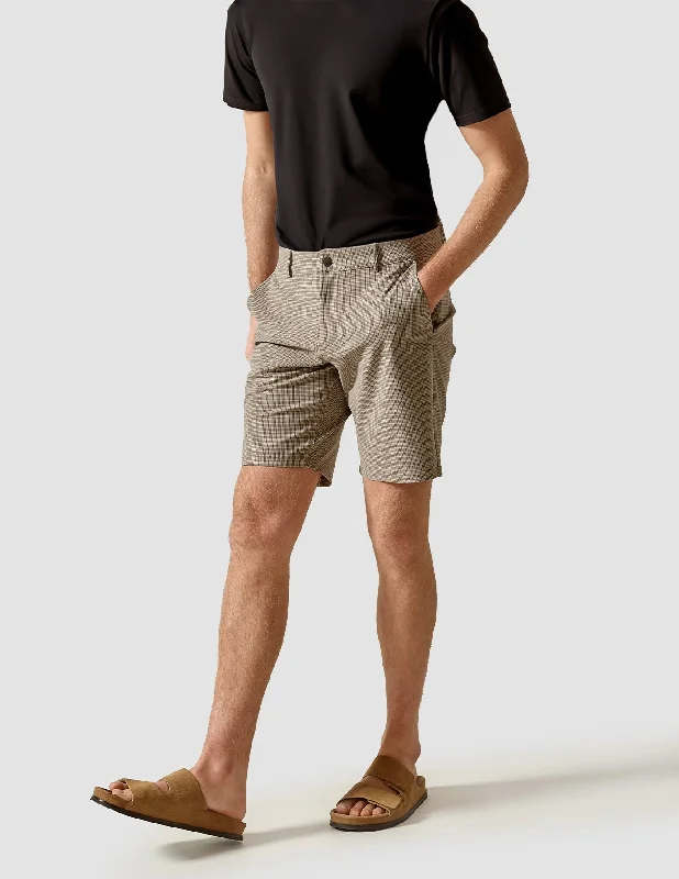 Men's Solid-Colored Pants for VersatilityEssential Shorts Mini Brown Check