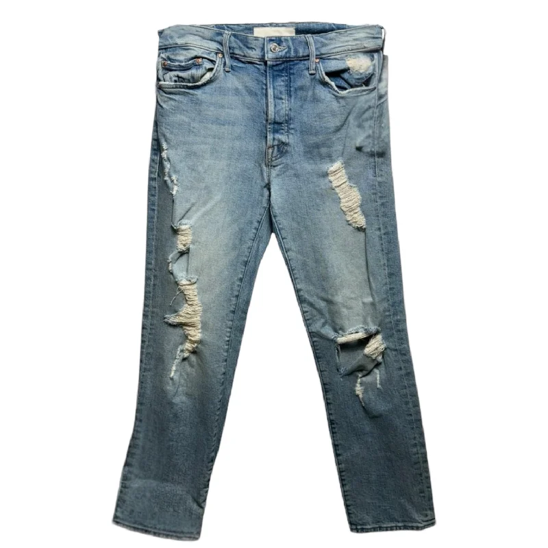 Hipster Men's JeansDistressed Skinny Jeans By Mother Jeans In Blue Denim, Size: 4