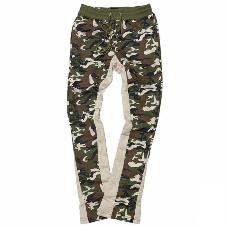 Men's Twill Pants for a Dressy LookWaimea Stacked Flare Sweatpants (Green Camo) M5745