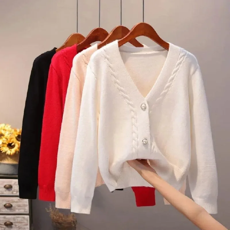 Men's Sweaters with Short SleevesV-Neck Women Cardigan Sweaters