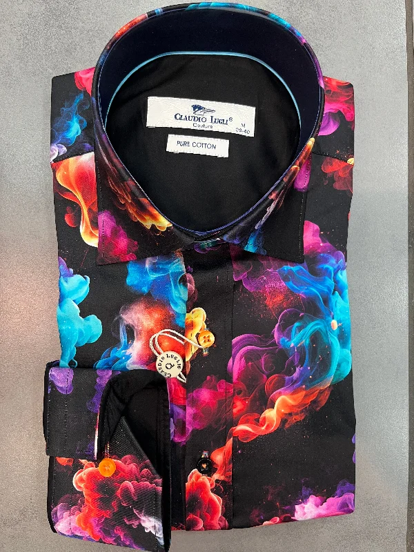 Men's Hawaiian Shirts for a Tropical VibeCLAUDIO LUGLI MULTI COLOURED SMOKE SHIRT CP6953-MULTI Men's Hawaiian Shirts for a Tropical VibeCLAUDIO LUGLI MULTI COLOURED SMOKE SHIRT CP6953-MULTI
