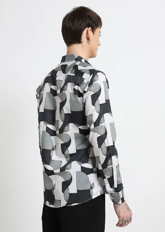 Men's Pattern Mixing Shirts for Creative StyleInterlock Impressions Printed Shirt