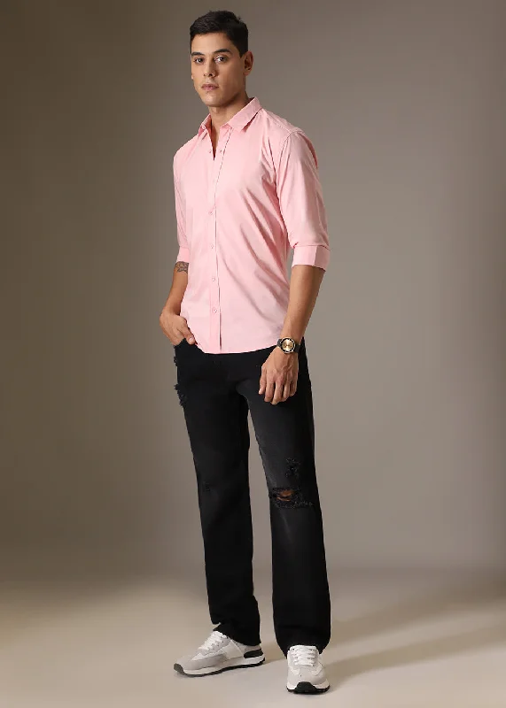 Men's Fishing Shirts for Water SportsLight Pink Cotton Shirt